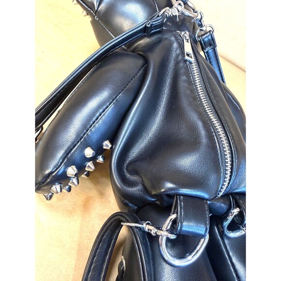 Dolls Kill Tormented Teddy Backpack - Vegan Leather Bag, Spikes and Studs Black main image 14